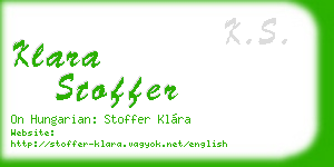 klara stoffer business card